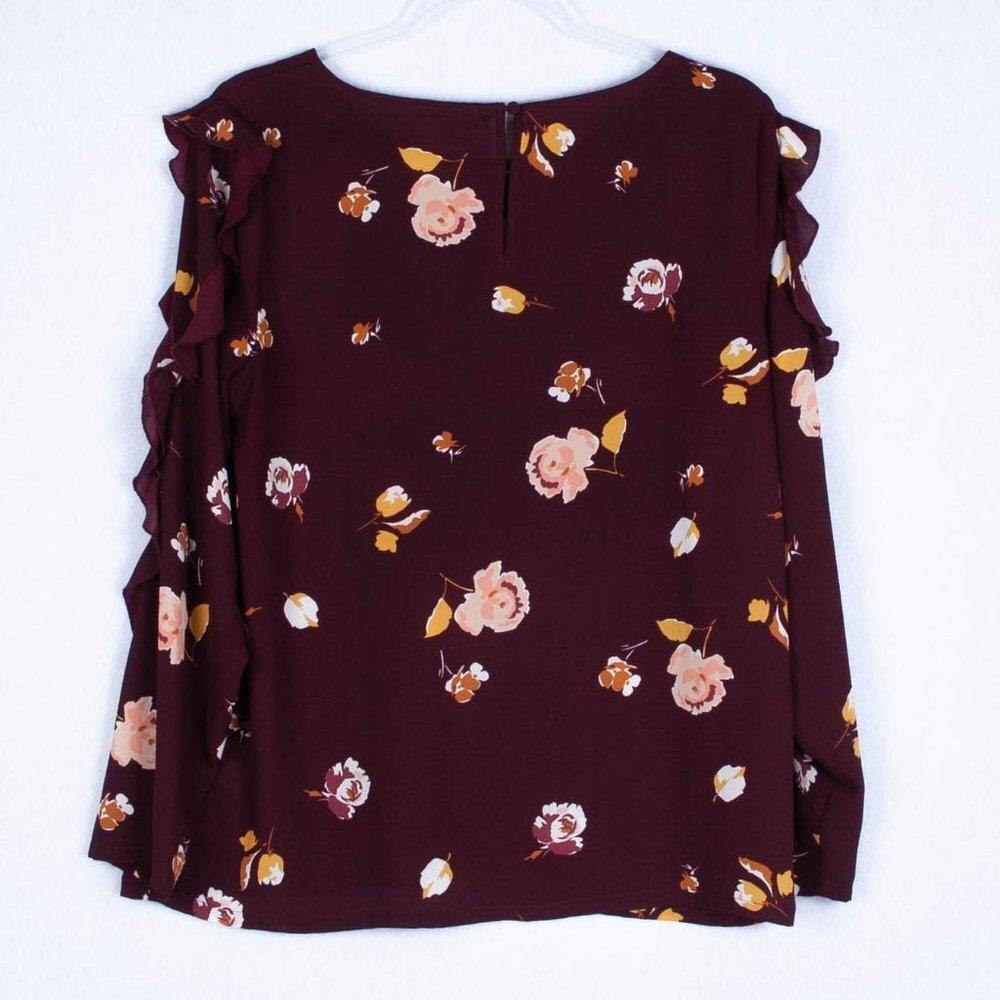 1. State Floral Ruffle‎ Blouse Size Medium - Picture 6 of 8